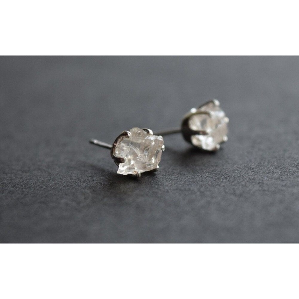 Raw Diamond Earrings, Rough Diamond Earring, Natural Diamond Earring, Wedding Ea